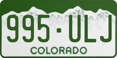 CO license plate 995ULJ