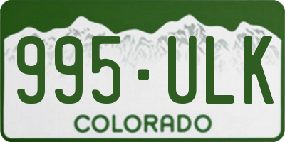 CO license plate 995ULK