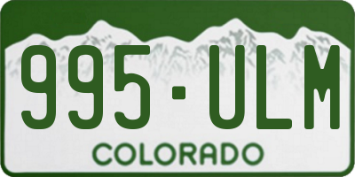 CO license plate 995ULM