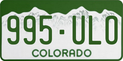 CO license plate 995ULO