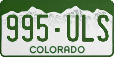 CO license plate 995ULS