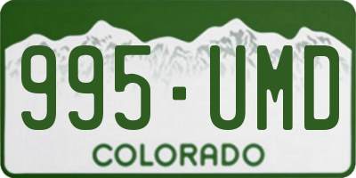 CO license plate 995UMD