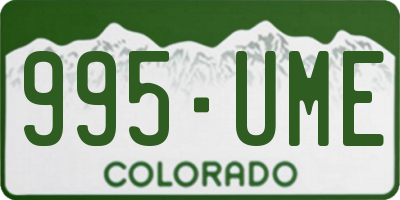 CO license plate 995UME