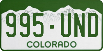 CO license plate 995UND