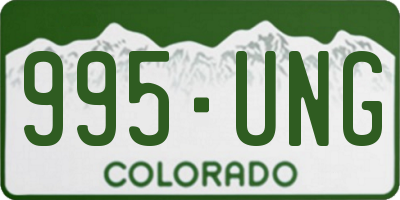 CO license plate 995UNG