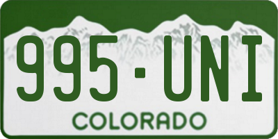 CO license plate 995UNI
