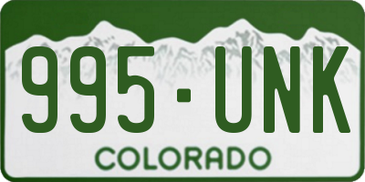 CO license plate 995UNK