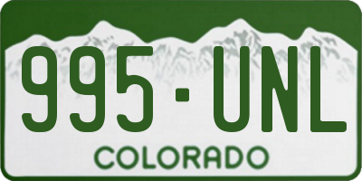 CO license plate 995UNL