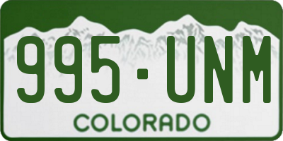 CO license plate 995UNM