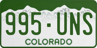 CO license plate 995UNS