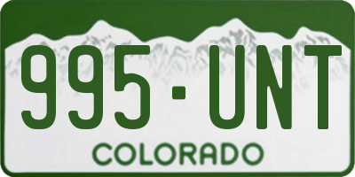 CO license plate 995UNT