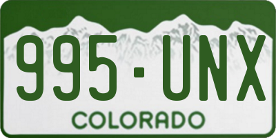 CO license plate 995UNX