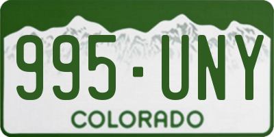CO license plate 995UNY