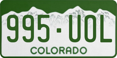 CO license plate 995UOL