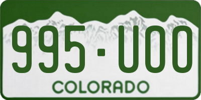 CO license plate 995UOO