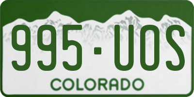 CO license plate 995UOS
