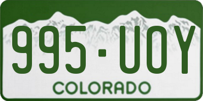 CO license plate 995UOY
