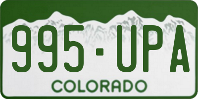 CO license plate 995UPA