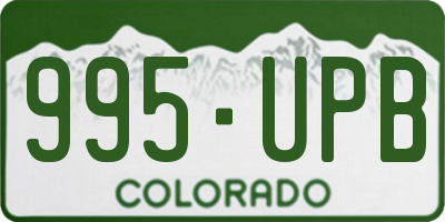 CO license plate 995UPB