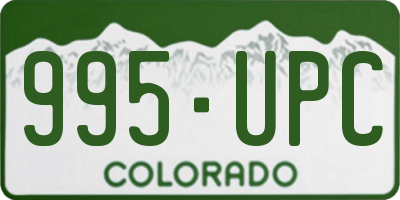 CO license plate 995UPC