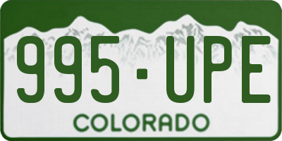 CO license plate 995UPE