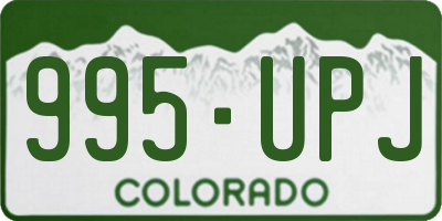CO license plate 995UPJ