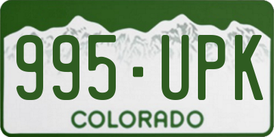 CO license plate 995UPK