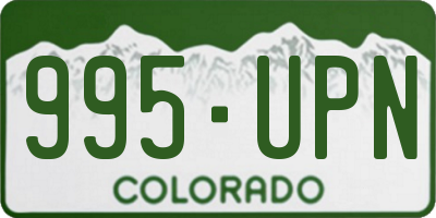 CO license plate 995UPN