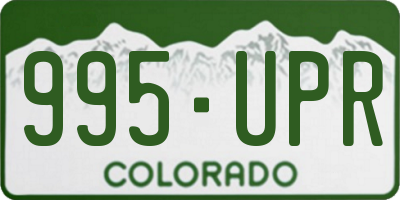 CO license plate 995UPR