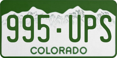 CO license plate 995UPS