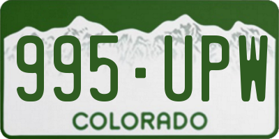 CO license plate 995UPW