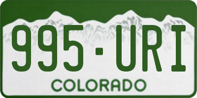CO license plate 995URI