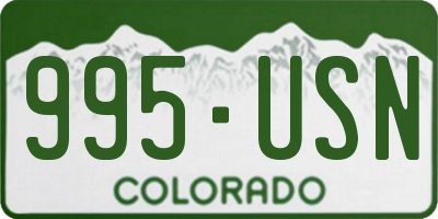 CO license plate 995USN