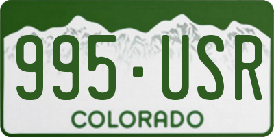 CO license plate 995USR