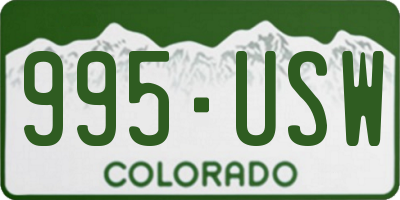 CO license plate 995USW