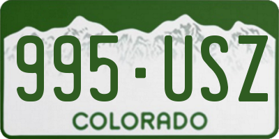 CO license plate 995USZ