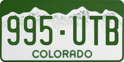 CO license plate 995UTB