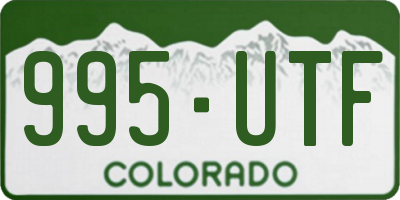 CO license plate 995UTF