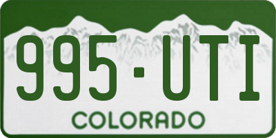 CO license plate 995UTI