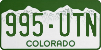 CO license plate 995UTN