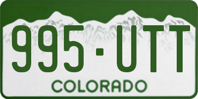 CO license plate 995UTT