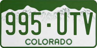 CO license plate 995UTV