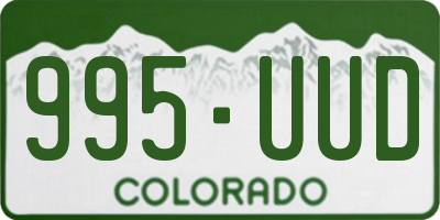 CO license plate 995UUD