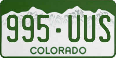 CO license plate 995UUS