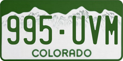 CO license plate 995UVM