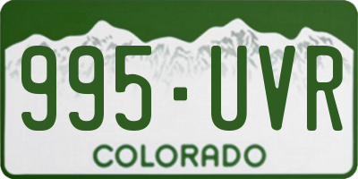 CO license plate 995UVR
