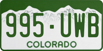 CO license plate 995UWB
