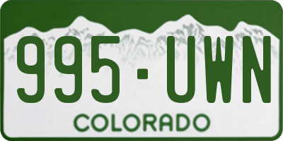 CO license plate 995UWN
