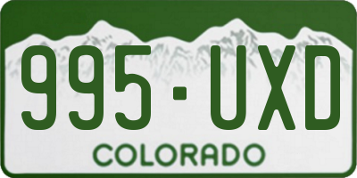 CO license plate 995UXD