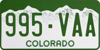 CO license plate 995VAA